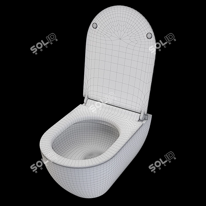 Elevate your bathroom with GSI Pura Wall Hung Toilet 3D model image 3