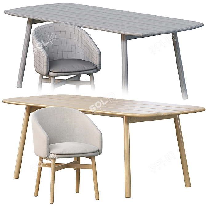 Mbrace Teak Dining Set 3D model image 4