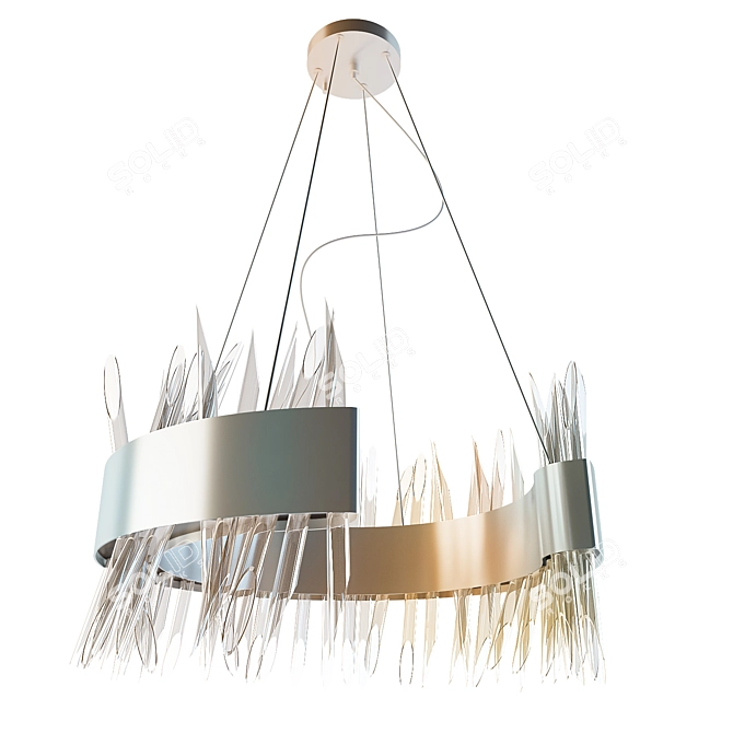 Diagonal Glass Tubes Chandelier 3D model image 2