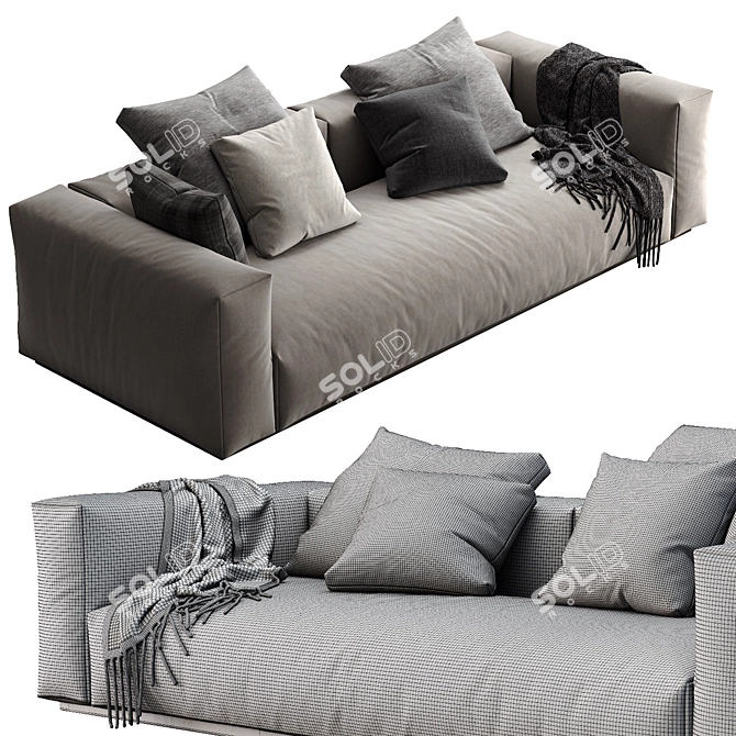 Flexform Lario 8-Part Sofa 3D model image 4