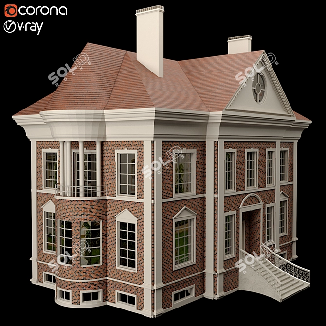 Polygon Brick Building Set 3D model image 1