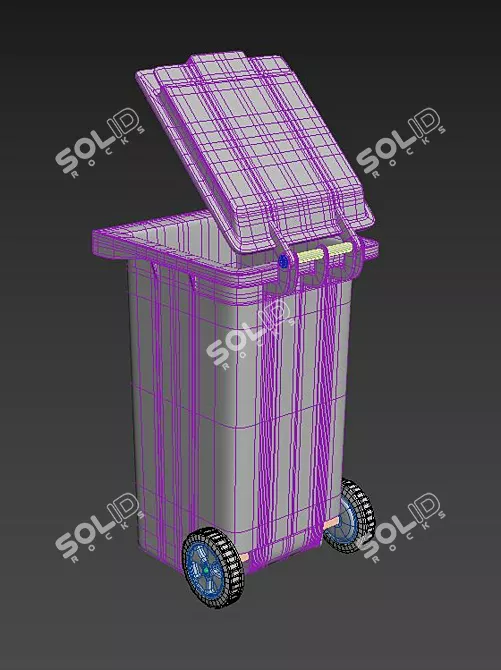 Colorful Waste Bins Set 3D model image 1