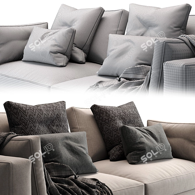 Elegant Myplace Flou Sofa 3D model image 4