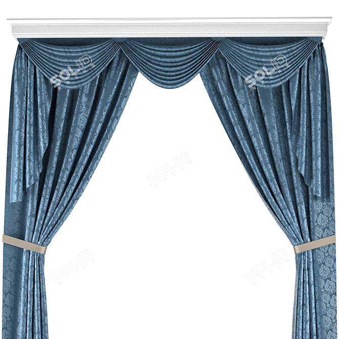 Elegant Drape Curtain 3D model image 2