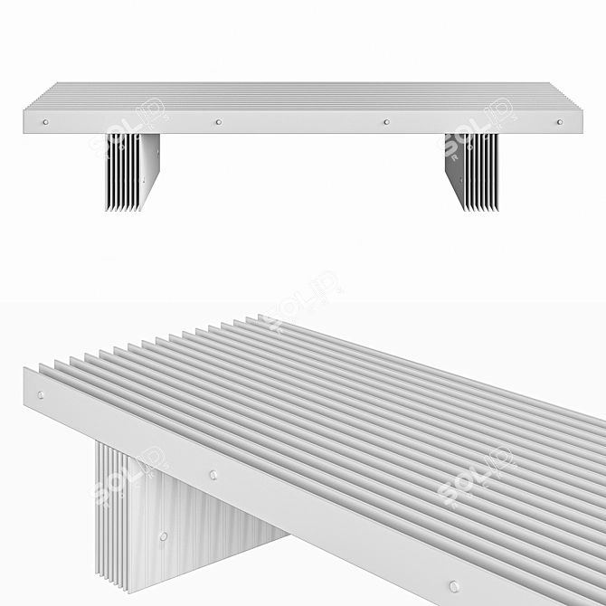 Sleek Grid Bench by Mario Tsai 3D model image 2