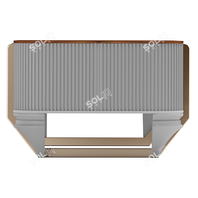 Contemporary Wood and Metal Coffee Table 3D model image 3