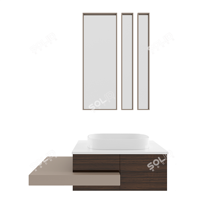 Sleek Modern Bathroom Furniture 3D model image 1