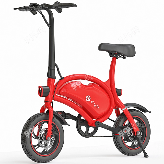 DYU D2 Plus: Foldable E-Bike with Smart Features 3D model image 3