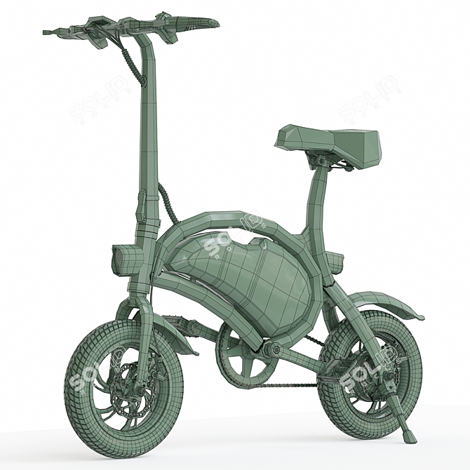 DYU D2 Plus: Foldable E-Bike with Smart Features 3D model image 5