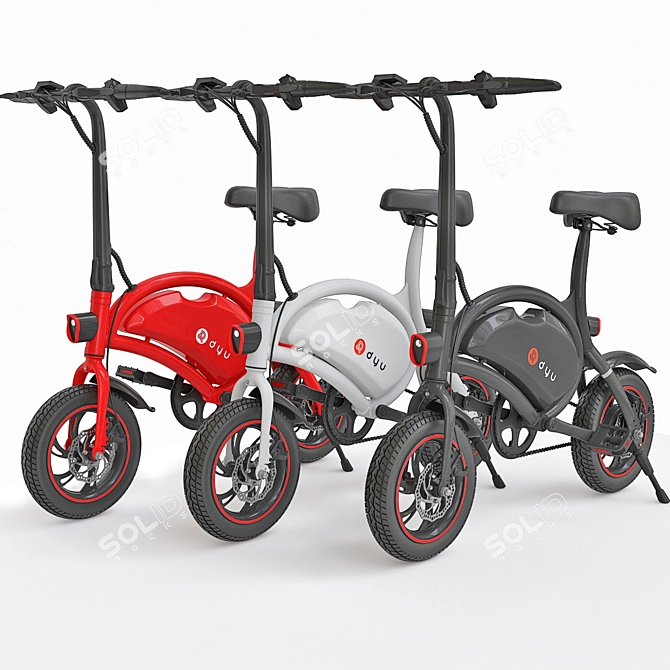 DYU D2 Plus: Foldable E-Bike with Smart Features 3D model image 8