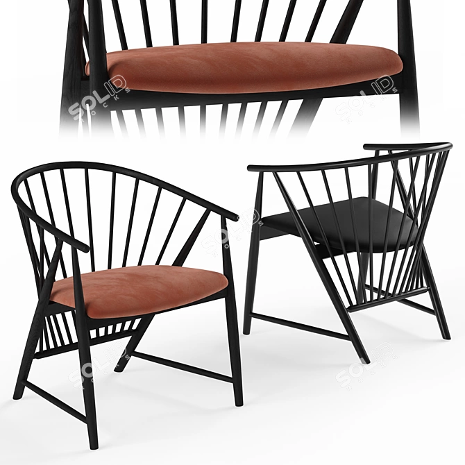 Sleek Gemla Armchair: Stylish and Comfortable 3D model image 3