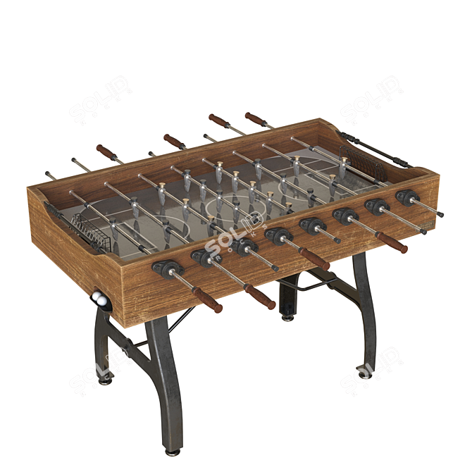 Rustic Industrial Foosball Table 3D model image 1