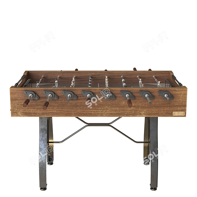 Rustic Industrial Foosball Table 3D model image 2