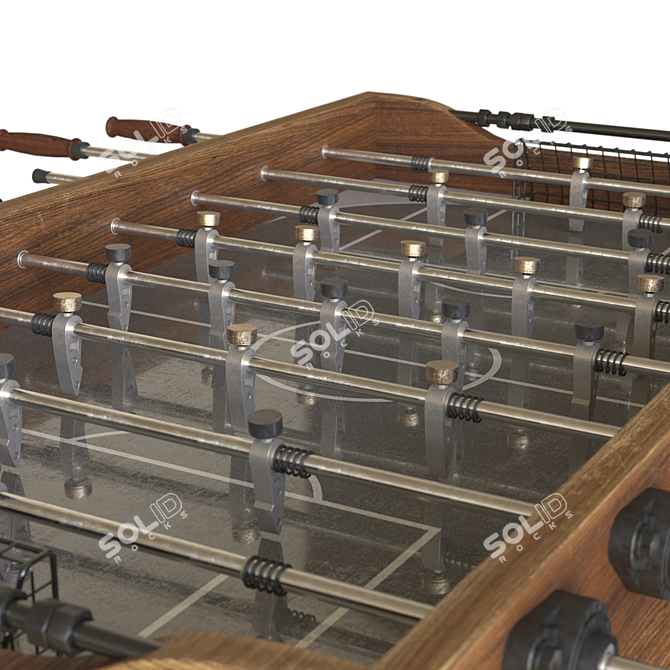 Rustic Industrial Foosball Table 3D model image 3