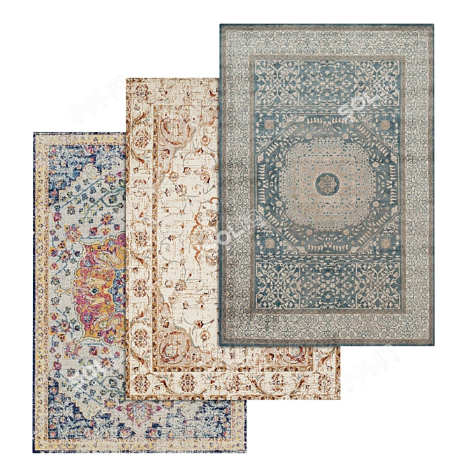 Luxury Carpet Set with High-Quality Textures 3D model image 1