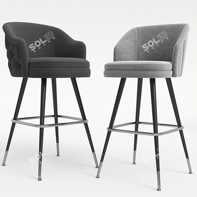 Modern Bar Chair: Sleek Design, High-Quality Materials 3D model image 1