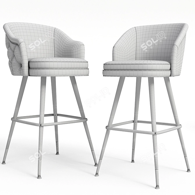 Modern Bar Chair: Sleek Design, High-Quality Materials 3D model image 3