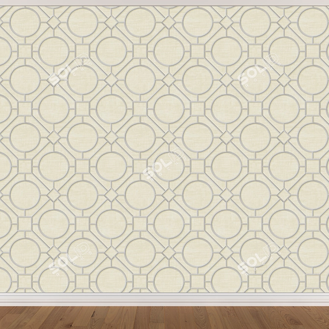 Sleek Wallpaper Set - 3 Color Options 3D model image 2