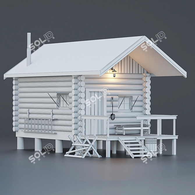 Alaska Mountain Retreat: Authentic PBR Textured House 3D model image 4