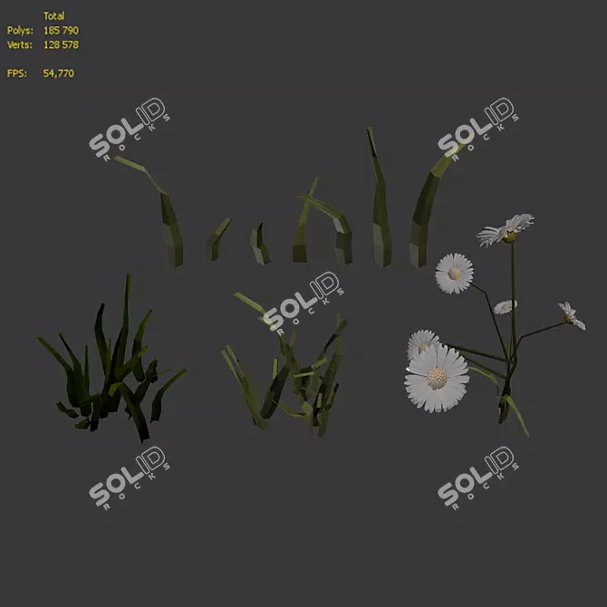 Corona Grass Set: Realistic 3D Vegetation 3D model image 1