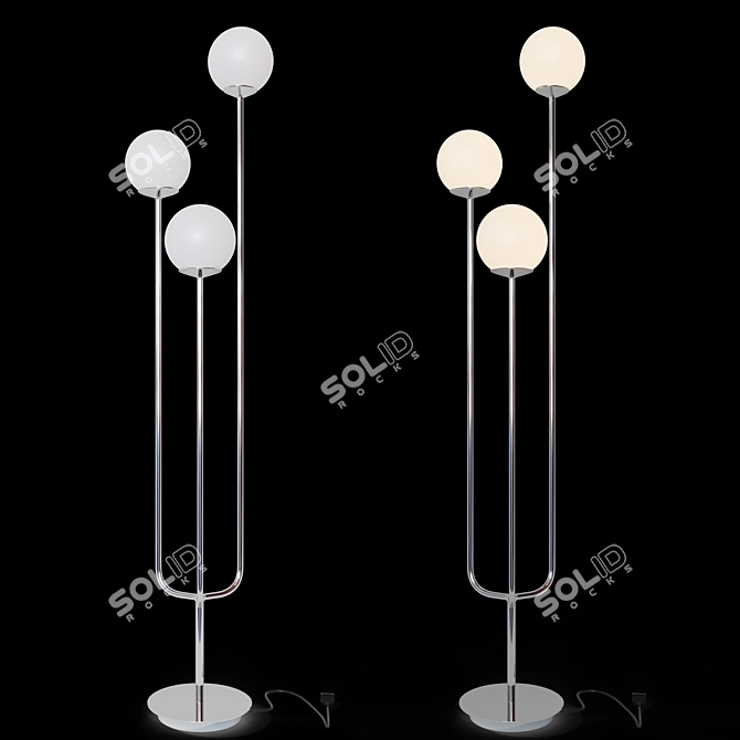 Modern Chrome-plated Floor Lamp 3D model image 1