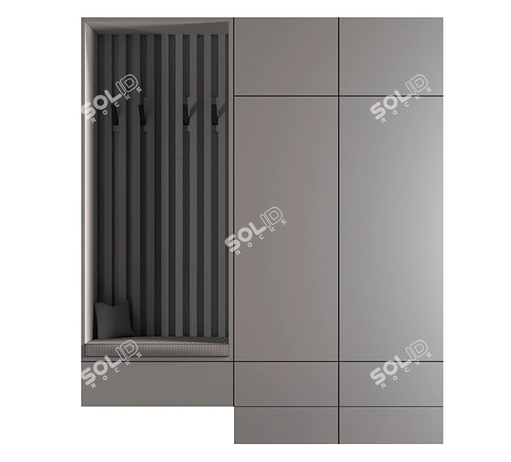 Stylish Entryway Wardrobe 3D model image 8