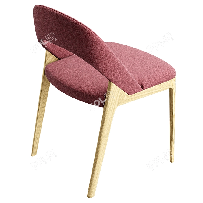 Elegant Wood Frame Chair 3D model image 3