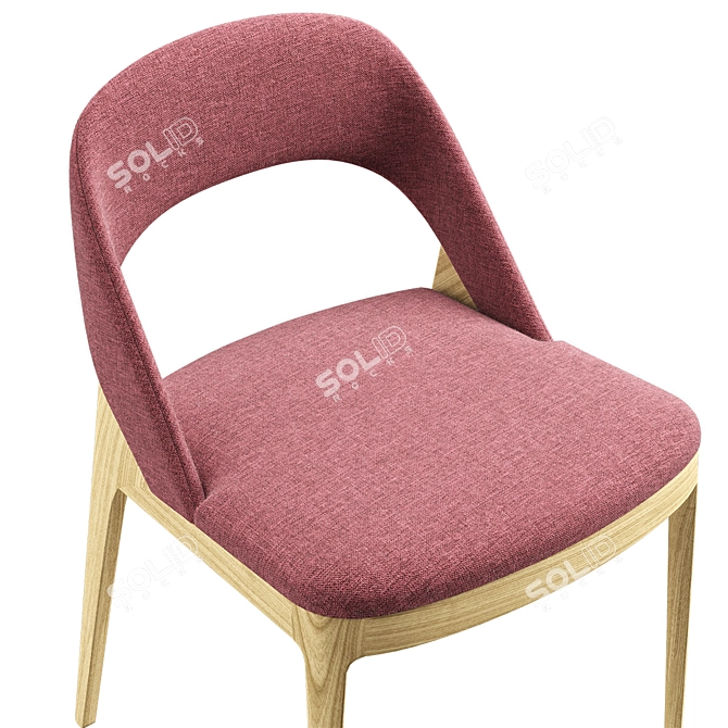 Elegant Wood Frame Chair 3D model image 4