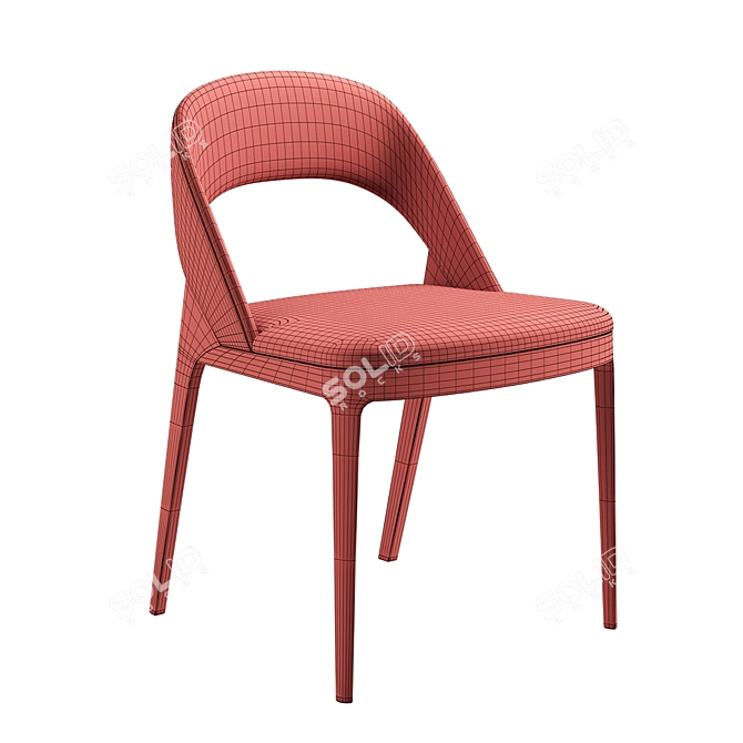Elegant Wood Frame Chair 3D model image 5