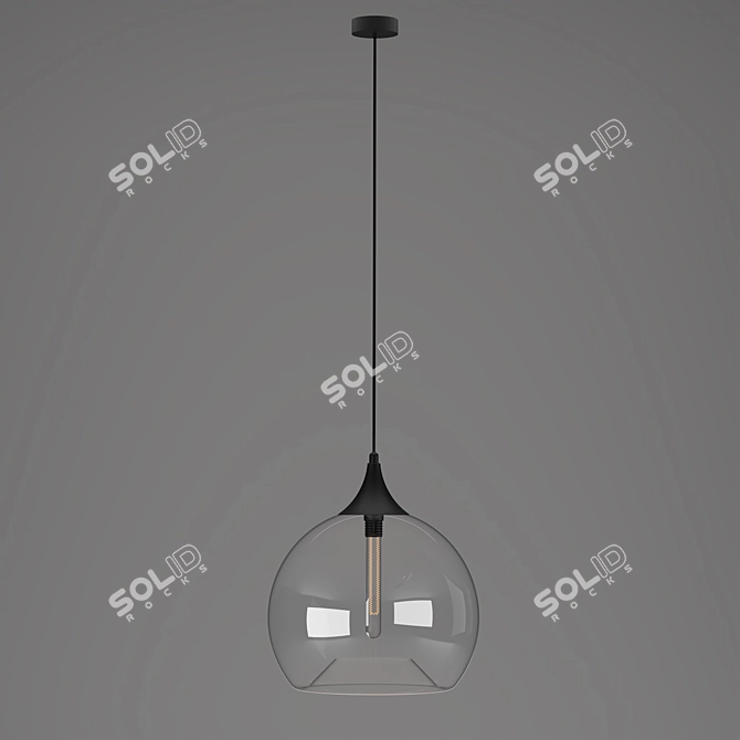 Modern Glass Ceiling Light 3D model image 1