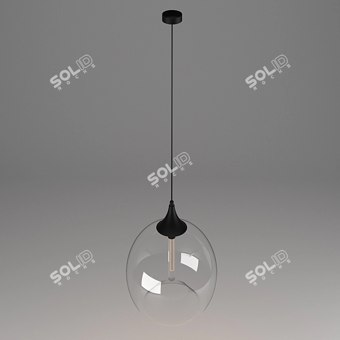 Modern Glass Ceiling Light 3D model image 2