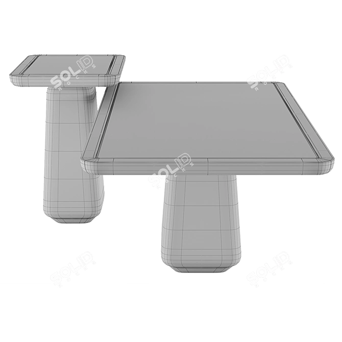 Elegant Copper Accent Center Tables 3D model image 3