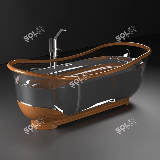 GlassWood Bathroom - Stylish and Durable 3D model image 1
