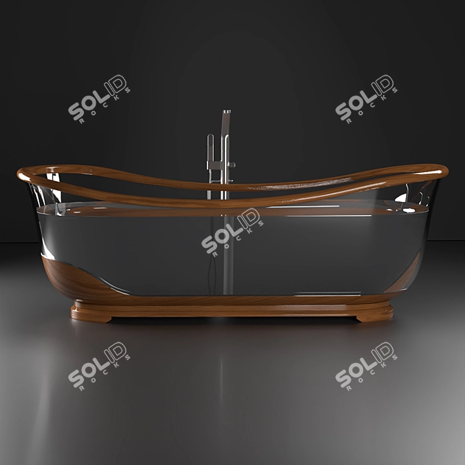 GlassWood Bathroom - Stylish and Durable 3D model image 2