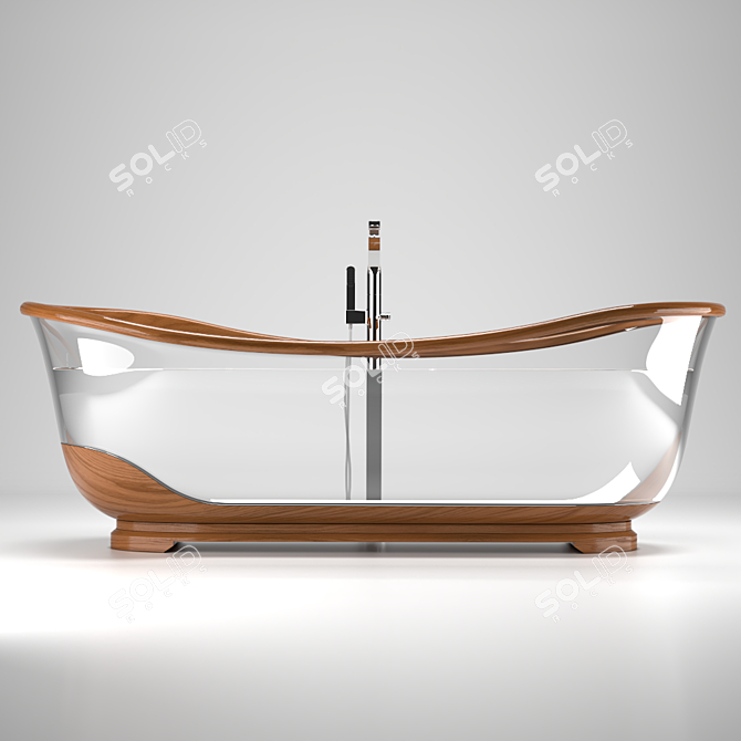 GlassWood Bathroom - Stylish and Durable 3D model image 8