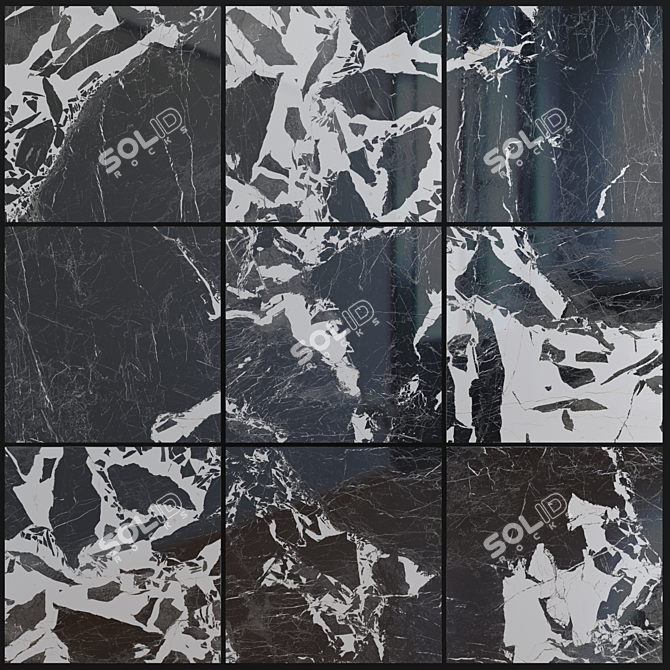 Moonlight Black Marble Set 3D model image 1