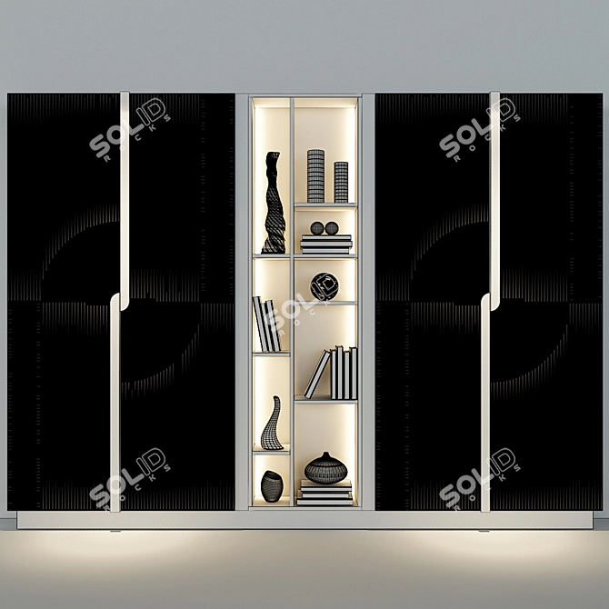 Here is the translated description: Шкаф мебель_071

And here is the short unique title: Modern Grey Cabinet 3D model image 3