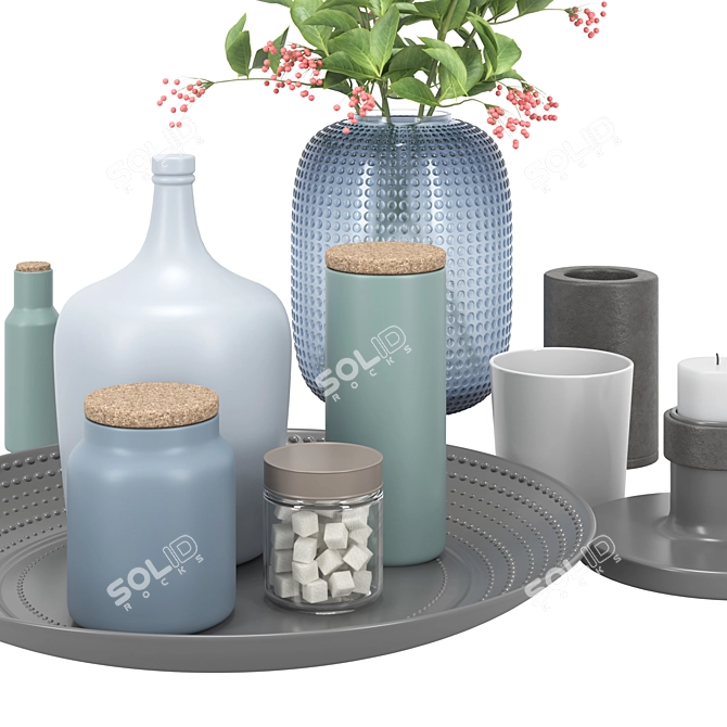  Modern Kitchen Decor Set 3D model image 2