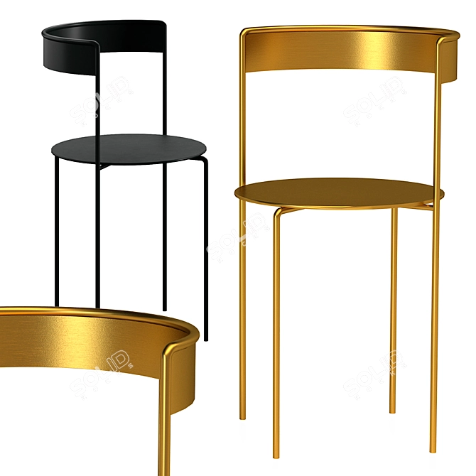 Elegant Metal Chairs by ALIBERA 3D model image 1