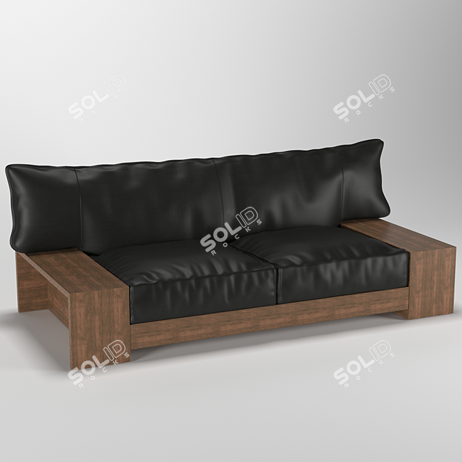 Japanese Inspired Kiza Sofa 3D model image 1