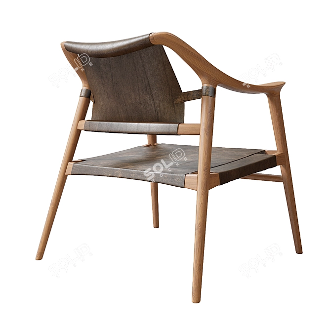 Title: Vintage Bambi Lounge Chair 3D model image 3