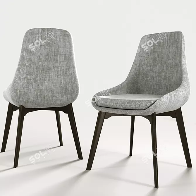 Sleek Ergonomic Chair: Linear 3D model image 2