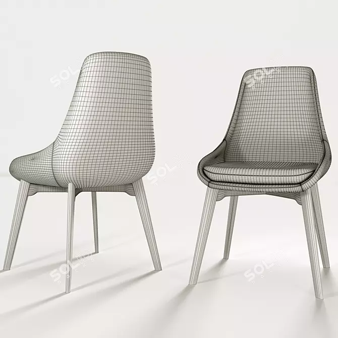Sleek Ergonomic Chair: Linear 3D model image 4