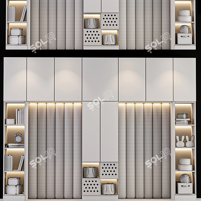 Kids' Wardrobe: Stylish Storage Solution 3D model image 7