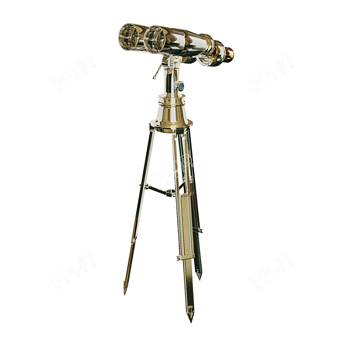 Vintage Naval Binoculars 3D model image 5