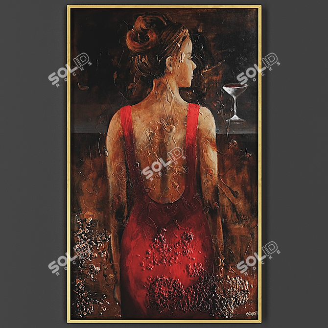 Elegant Framed Artwork 3D model image 1