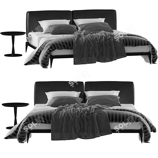 Elegante Park Bed: Modern Comfort & Style 3D model image 1