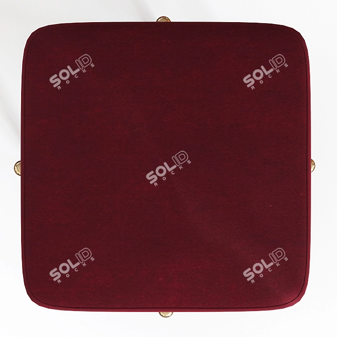 Luxurious Osborne Velvet Footstool 3D model image 2