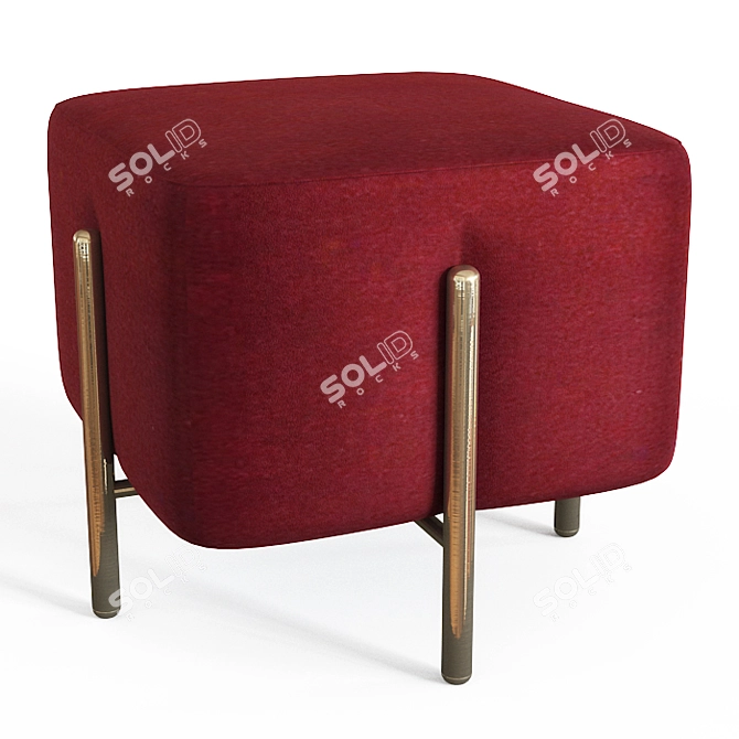 Luxurious Osborne Velvet Footstool 3D model image 3