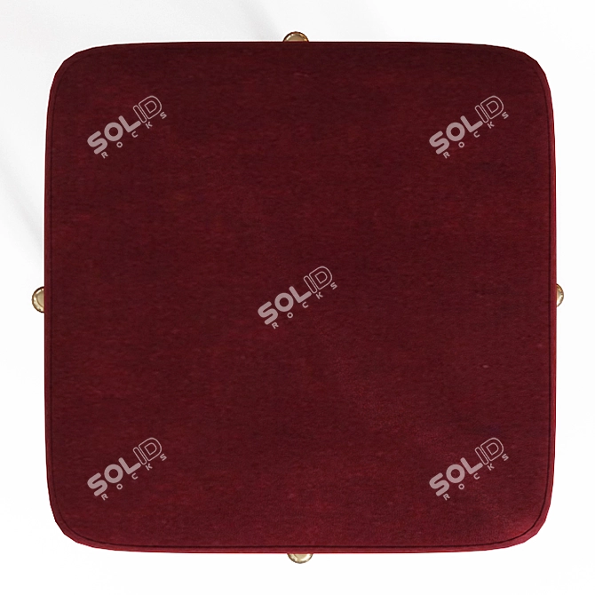 Luxurious Osborne Velvet Footstool 3D model image 4